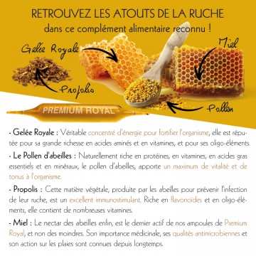 Premium Royal. Le trésor de la ruche Pollen-Propolis-Gelée Royale-Miel