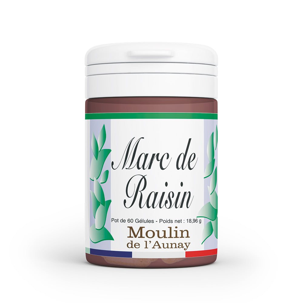 Marc de raisin, riche en polyphénols, en accompagnement minceur.
